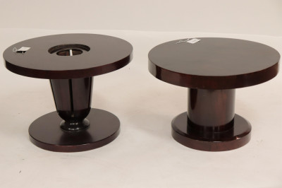 Image for Lot Tovar Art Deco Mahogany Circular End Tables