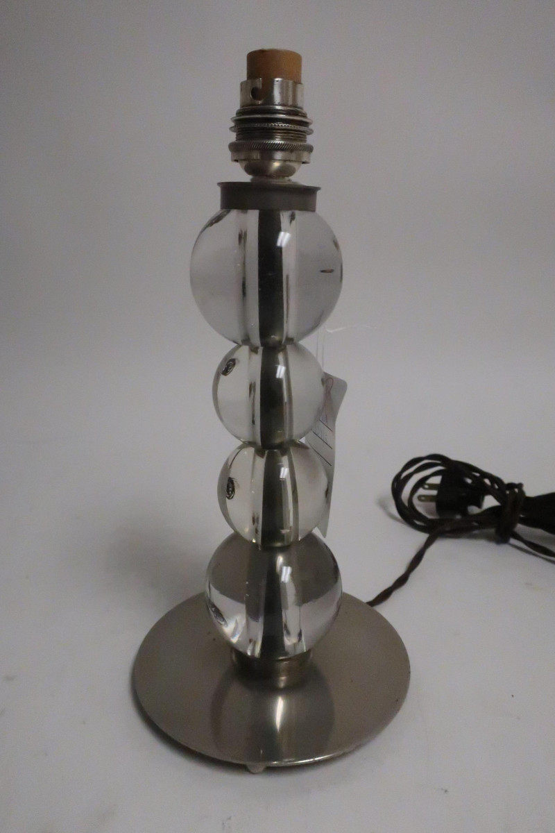 5 Art Deco Chrome and Glass Ball Table Lamps