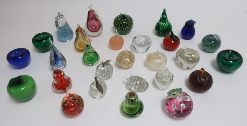 Glass Paperweights: Apples, Pears, Strawberries