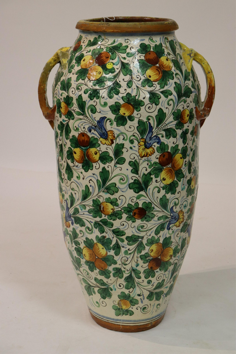 Large Italian Ceramic Coat of Arms Garden Vase