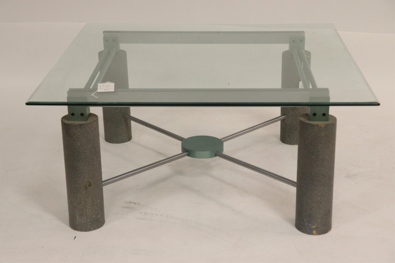 Dakota Jackson Style Aluminum/Faux Granite Table