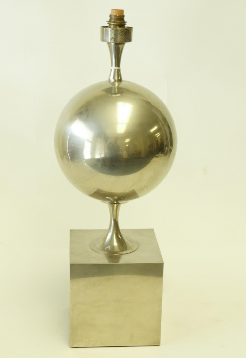 Philippe Barbier Chrome Metal Lamp, circa 1970