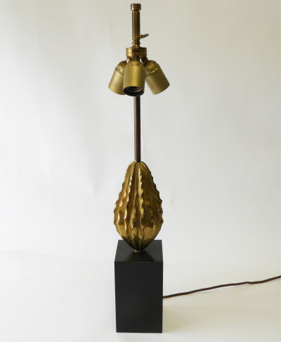 Image for Lot Philippe Barbier Bronze & Black Marble Lamp