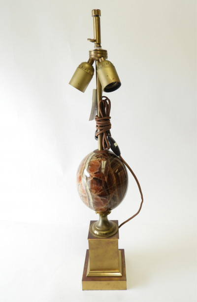 Image for Lot Philippe Barbier Onyx & Brass Lamp, circa 1970