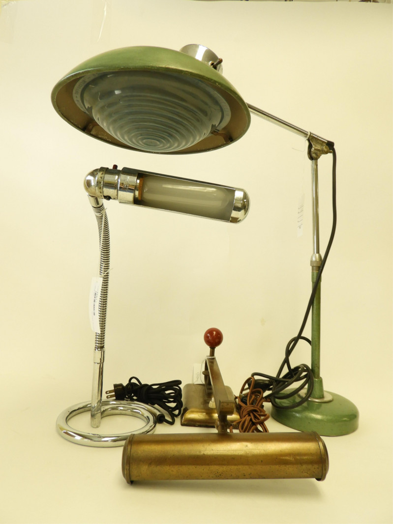 3 American Art Deco Desk Lamps