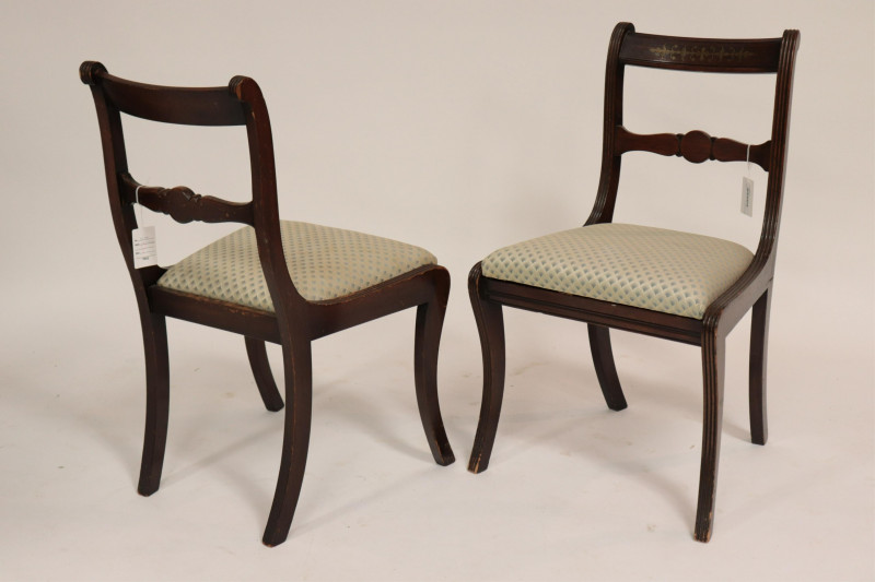 Set of 4 Regency Inlaid Side Chairs & 2 Others