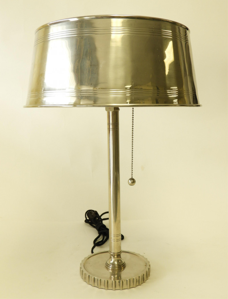Art Deco Polished Metal Machine Age Lamp