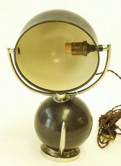 Image for Lot Art Deco Bronze & Nickel Plate Nautical Lamp, 1925