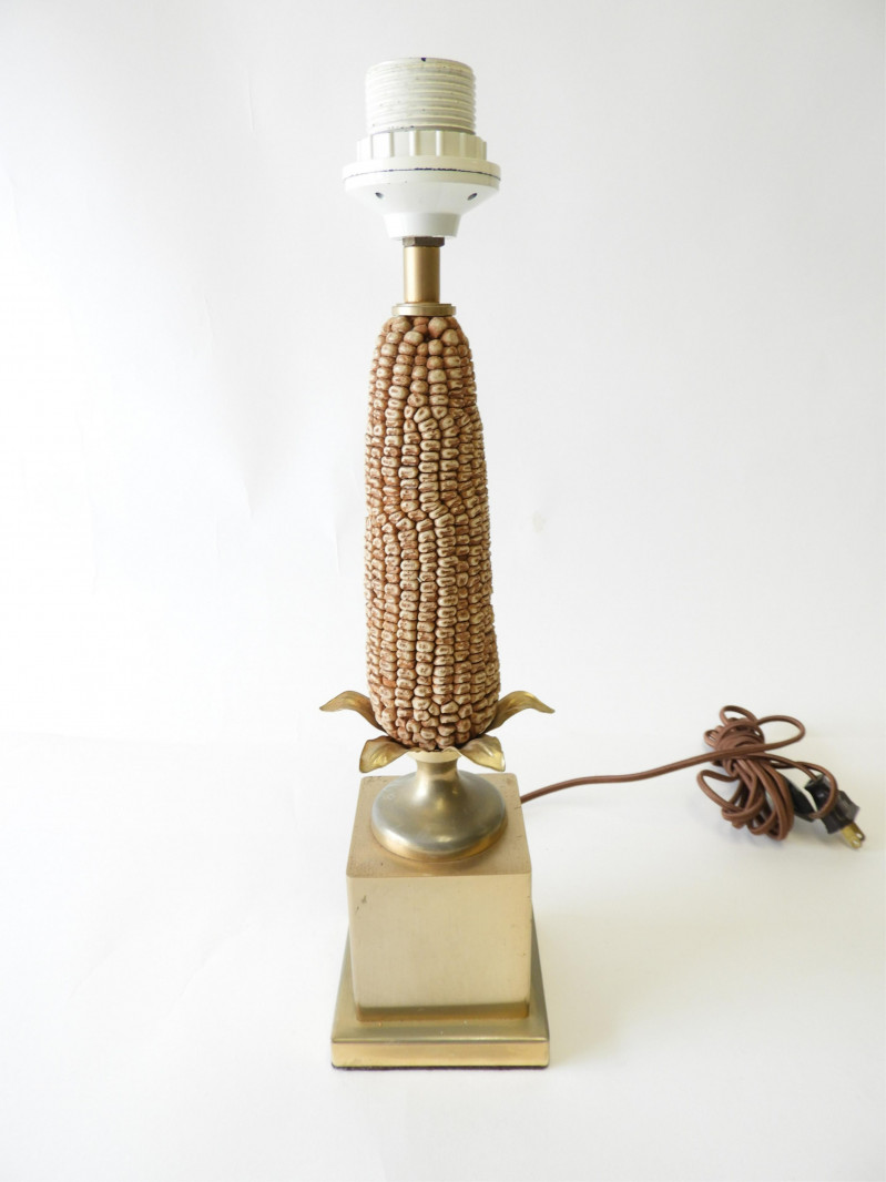 1970's Composition & Metal 'Corn Cob' Lamp