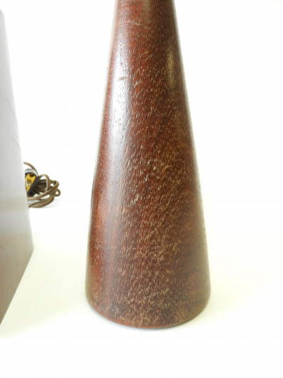 Burl Walnut Lamp & Double Conical Lamp