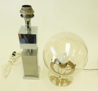 Image for Lot 2 1970's Chrome & Nickel Plate Lamps