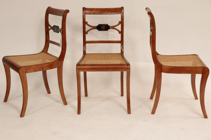 10 Swedish Neoclassic Style Parcel-Ebonized Chairs