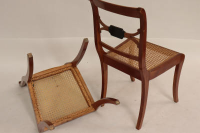 10 Swedish Neoclassic Style Parcel-Ebonized Chairs