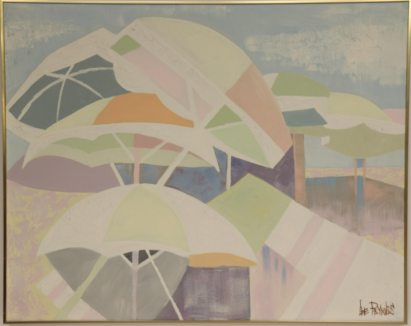 Lee Reynolds, 20th C., "Beach Umbrellas"