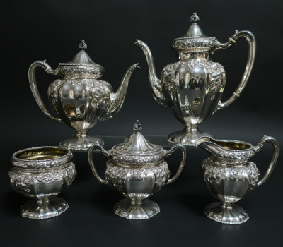 Image for Lot Reed & Barton 5-Pc Sterling Silver Tea/Coffee