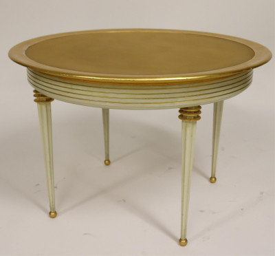 Image for Lot French 1940's Giltwood & White Painted Side Table