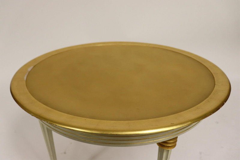 French 1940's Giltwood & White Painted Side Table