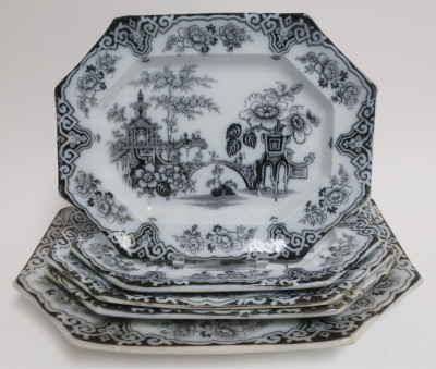 Image for Lot 5 Mulberry Bochara Octagonal Platters, 19th C.