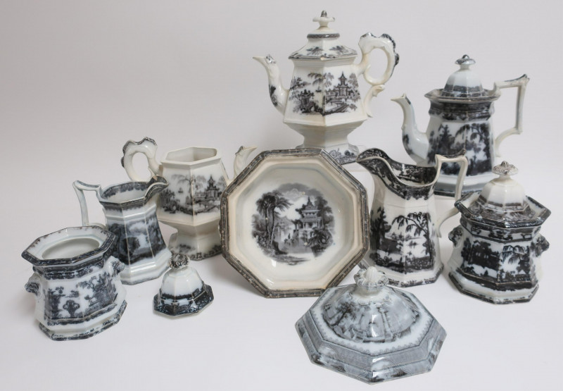 Approx. 60 Mulberry Ironstone Transferware Pieces