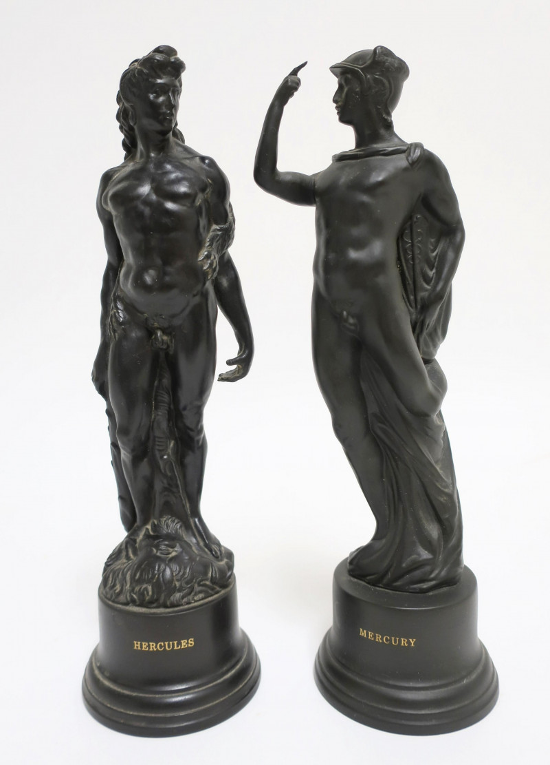 Wedgwood Basalt Figures of Mercury & Hercules
