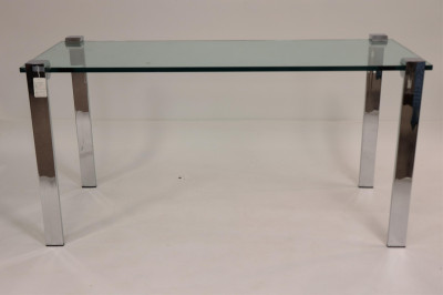 Image for Lot Pace Chrome & Glass Parsons Table, circa 1970