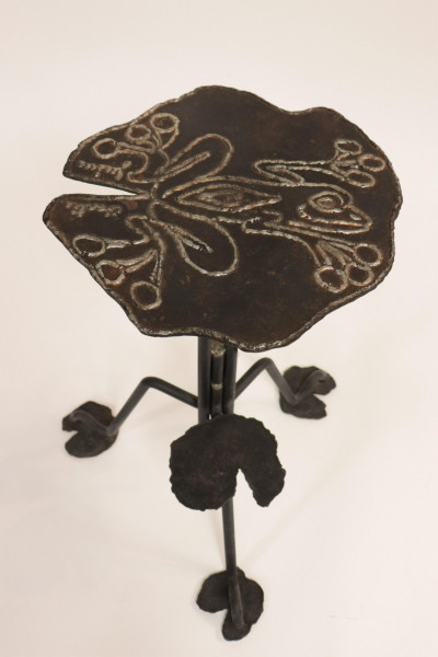 Image for Lot Brutalist Welded Iron Lily Pad Table, circa 1980
