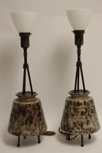 Image for Lot Pair of Rembrandt Mid Century Ceramic Lamps