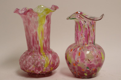 10 Clichy Mottled Glass Vases & Bowls, 1930