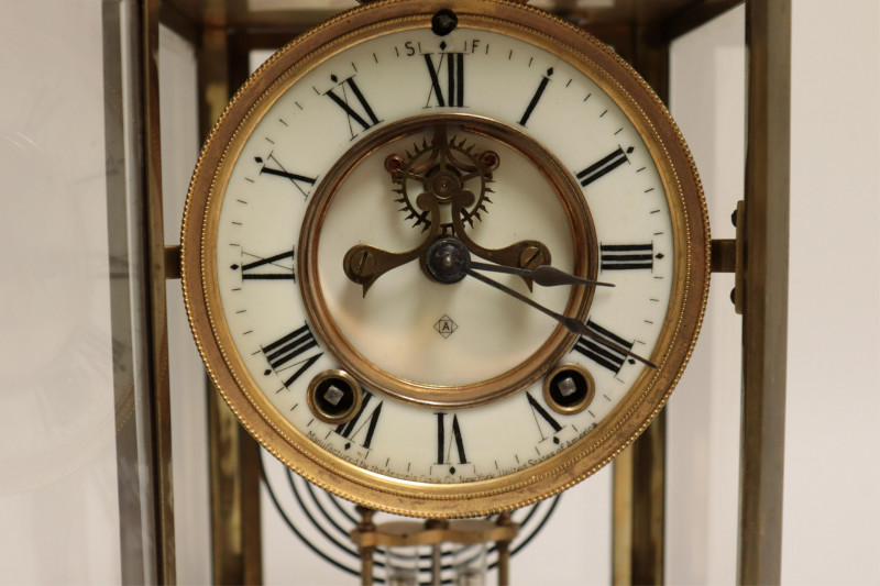 Ansonia Brass Carriage Clock & Painted Metal Clock