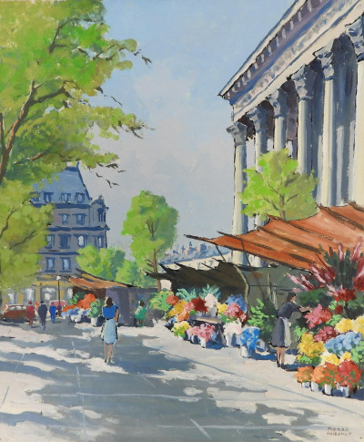 Image for Lot Pierre Thibault - Flower Stand by the Madeleine