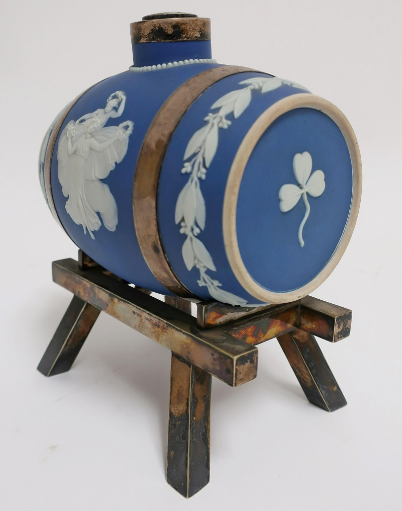 Wedgwood Dark Blue Jasperware Barrel Keg