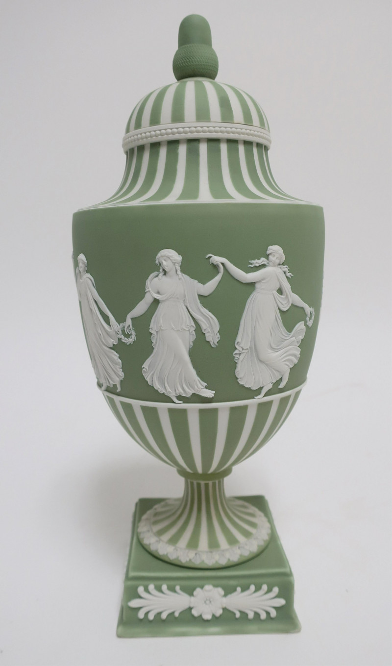 Wedgwood Green Dip Jasper Dancing Hours Vase