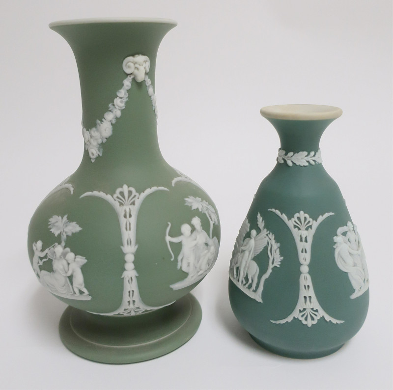 5 Wedgwood Green Jasper Dip Vases