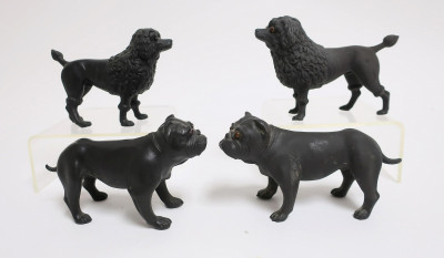 Image for Lot 4 Wedgwood Black Basalt Dogs, Poodles & Bulldogs