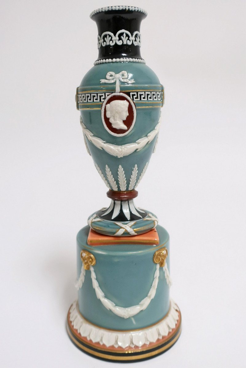 Wedgwood 5-Color Glazed Small Vase on Socle