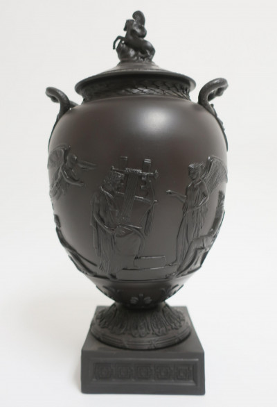 Image for Lot Wedgwood Black Basalt Homeric Vase