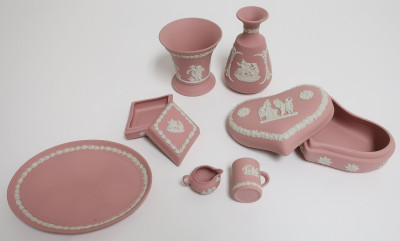 11 Wedgwood Pink Jasperware Items