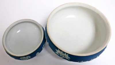 2 Wedgwood Dark Blue Jasper Dip Bowls