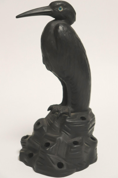 Image for Lot Wedgwood Black Basalt Figure if a Egret