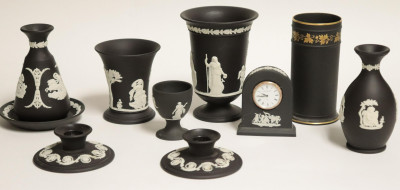 Image for Lot 10 Wedgwood Black Basalt Small Items