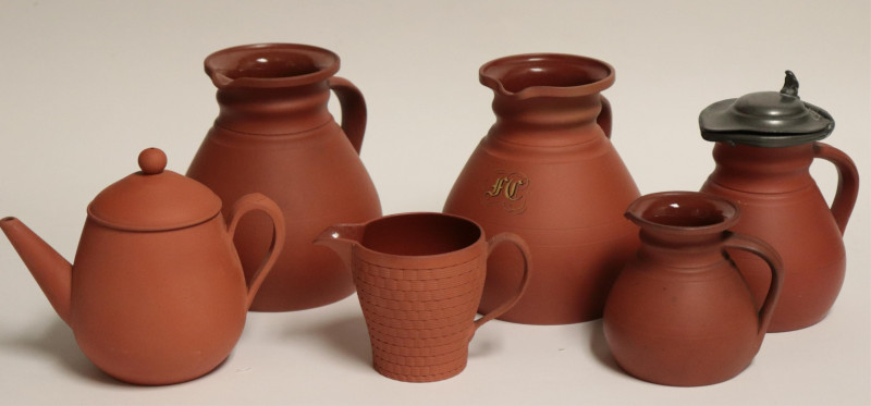 6 Wedgwood Rosso Antico Vessels