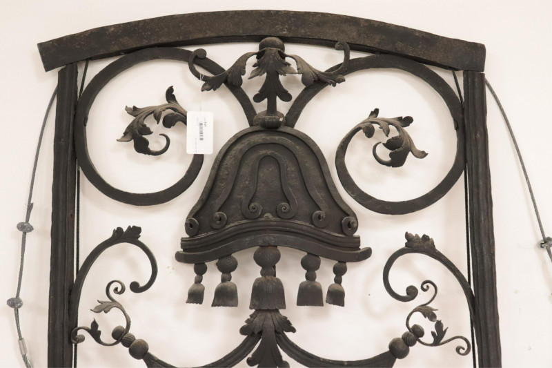 French 19th C. Foliate Wrought Iron Arched Panel