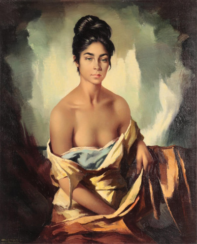 Image for Lot Domingo Huetos - Semi Nude in Elegance