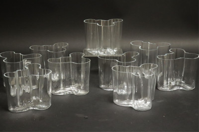 Image for Lot 9 Alvar Aalto Clear Glass Vases