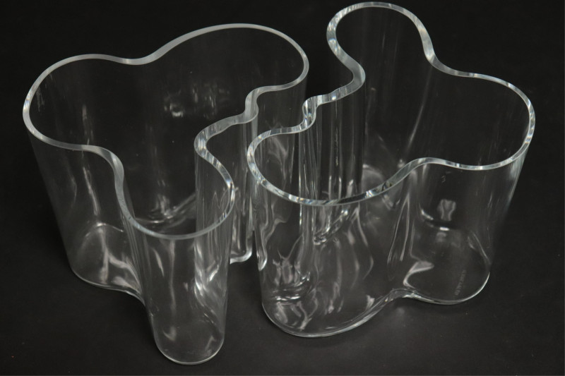 9 Alvar Aalto Clear Glass Vases