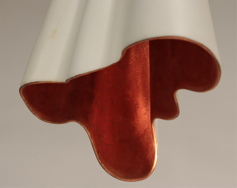 Copper & White Ceramic "Hanging Drape" Lantern