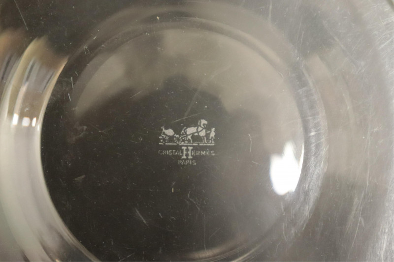 Hermes Etched Glass Bowls & 12 Nut Dishes