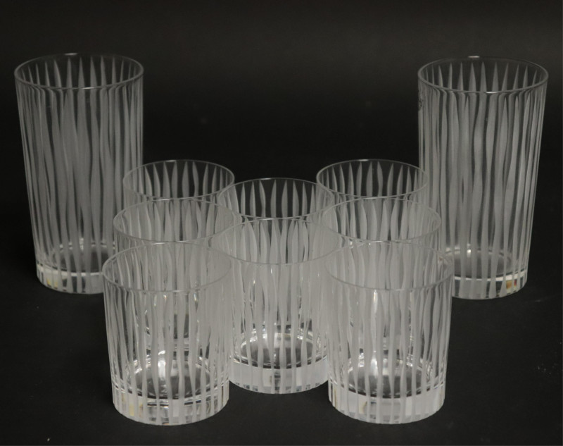 10 Salviati Etched Glass Cups