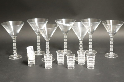 Image for Lot Salviati Etched Clear Glasses