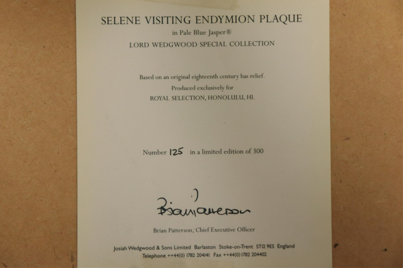 Wedgwood Jasperware Plaque 'Selene / Endymion'